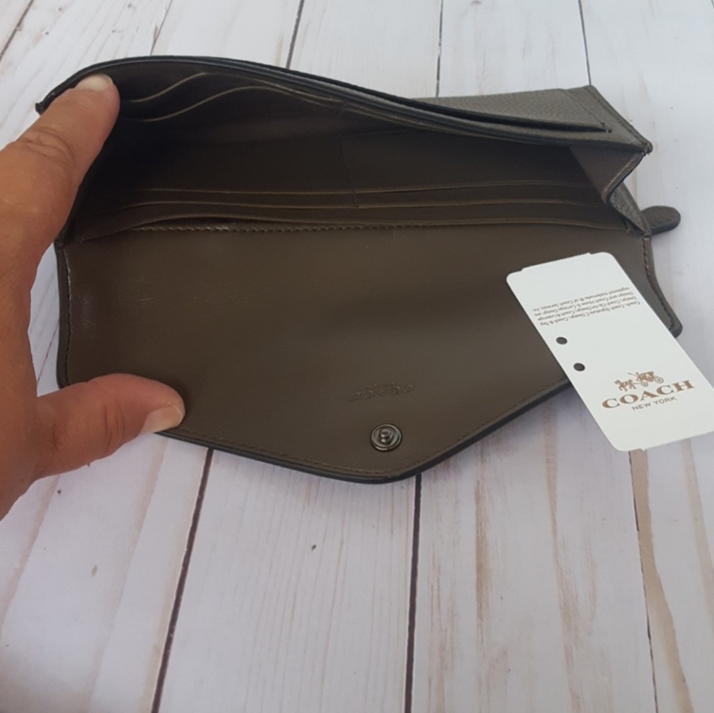 COACH Soft Wallet Ombre Rivet Dark Fatigue lmk - Picture 6 of 8